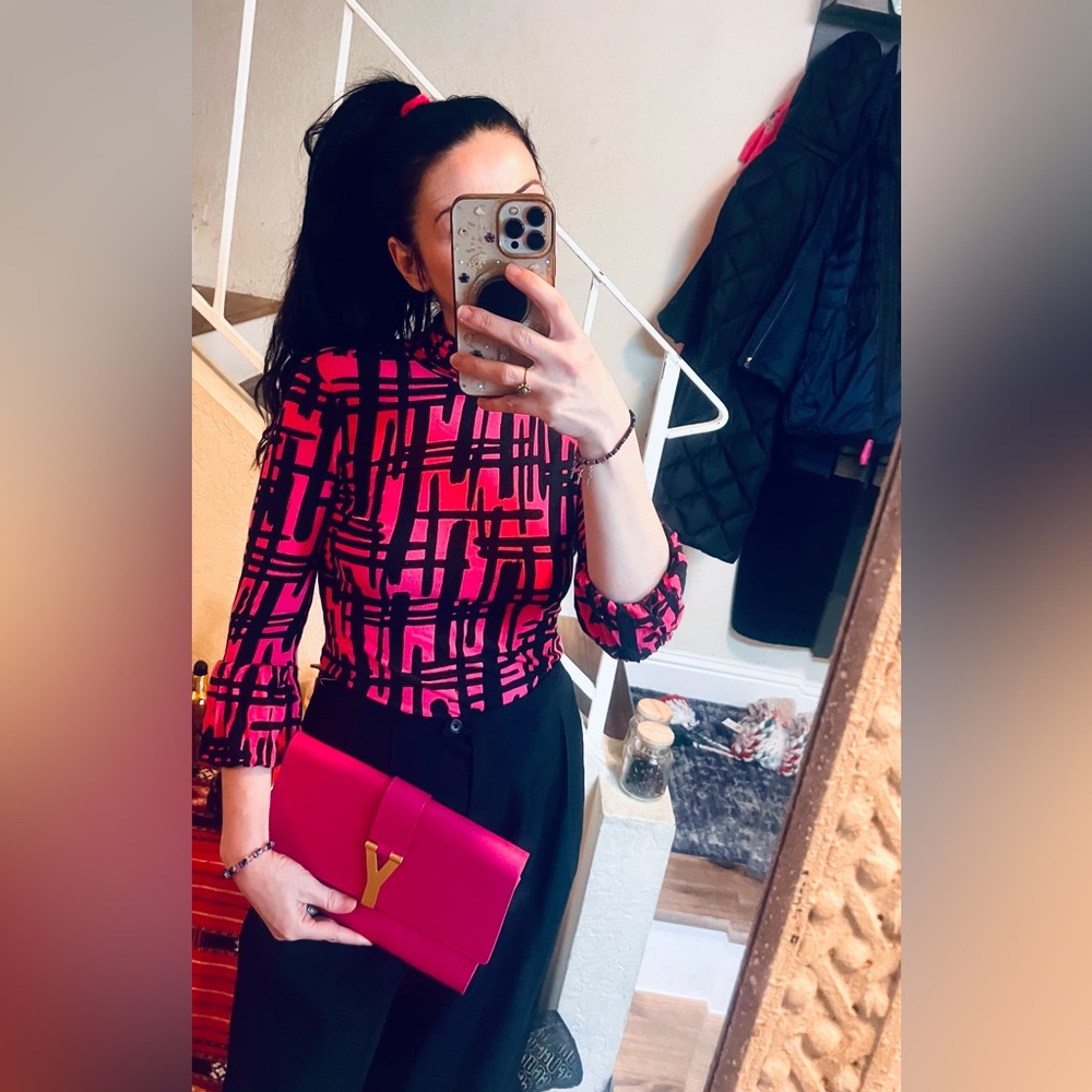 YSL leather large clutch